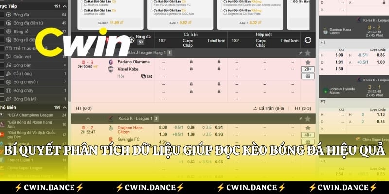 Bí quyết phân tích dữ liệu giúp đọc kèo bóng đá hiệu quả